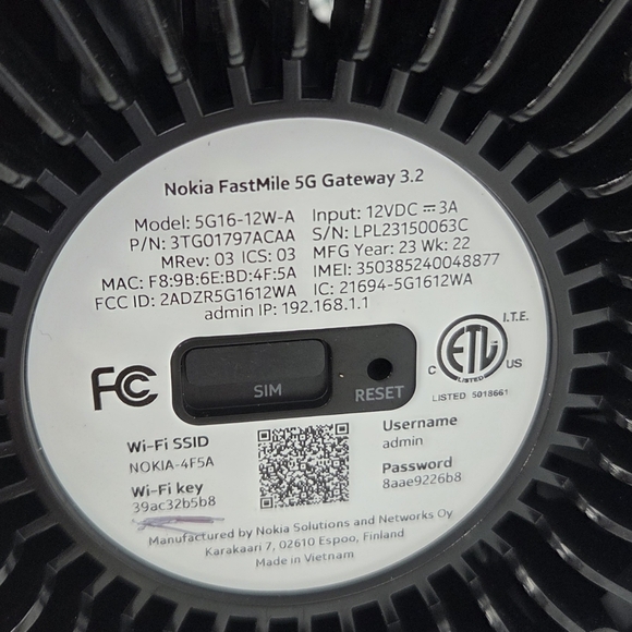 Nokia FastMile 5G Gateway 3.2 Wireless Broadband Router EUC - Picture 8 of 9